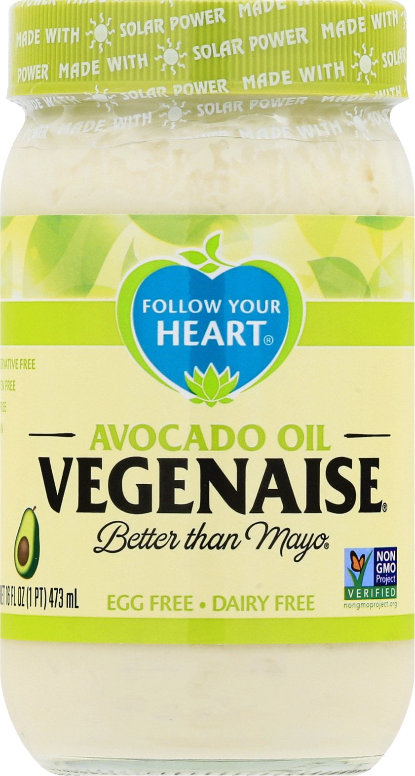 Follow Your Heart, Vegan, Avocado Oil Vegenaise, 14 fl oz Glass Jar
