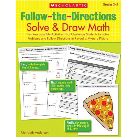 Pre-Owned Follow-the-Directions: Follow-the-Directions: Solve & Draw Math (3-5) : Fun Reproducible Activities That Challenge Students to Solve Problems and Follow Directions to Reveal a Mystery Picture (Paperback)
