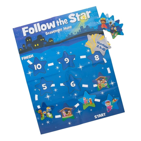Follow the Star Scavenger Hunt Game - 22 pieces
