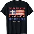 thumbnail image 1 of Follow the Word Not the Herd Faith Us Flag Christian Western T-Shirt, 1 of 4
