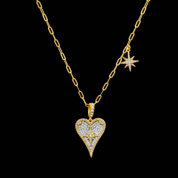 Follow your Passion with TheJewelryHut Dazzling Fancy Designer Antique Retro Vintage-Inspired Crystalline in Gold Plated Brass Necklace