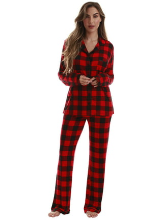 Alimens & Gentle Women's Pajama Pants Buffalo Plaid Bottoms Cotton Stretch  Sleep Pant with Pockets Sleepwear black&white Small at  Women's  Clothing store