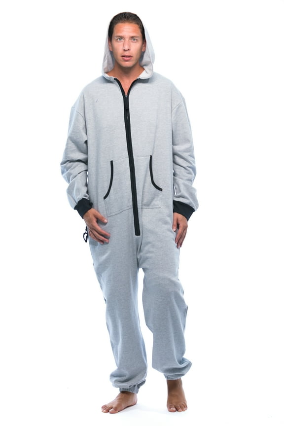 #FollowMe Jumpsuit / Adult Onesie / Flight Suit (Grey Heather / Black, X-Large)