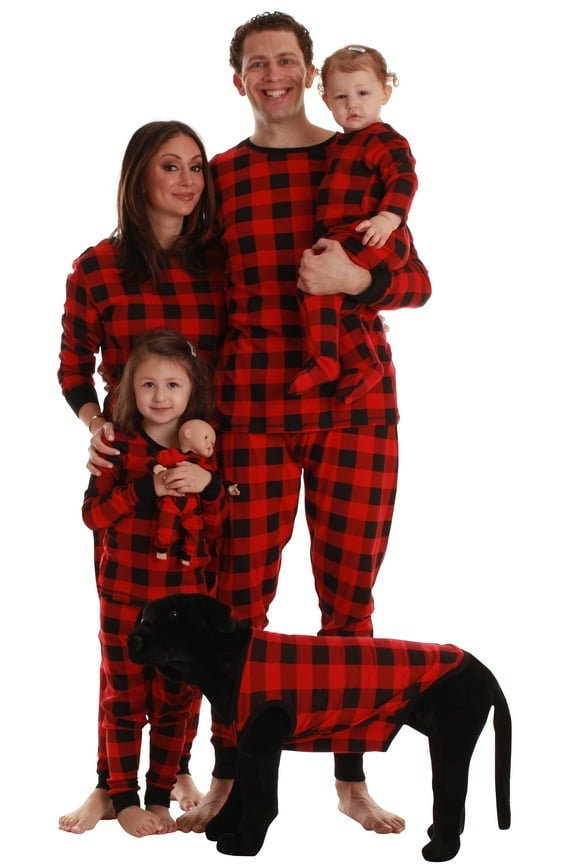 #FollowMe Matching Christmas Pajamas for Family & Couples Festive Holiday Sleepwear (Womens-Buffalo Plaid, 3X)