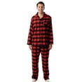 thumbnail image 1 of #FollowMe Mens Plaid Button-Front Flannel Pajama Set  Classic & Comfortable Sleepwear (Black / Red - Buffalo Plaid, XXX-Large), 1 of 2