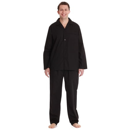 #FollowMe Mens Plaid Flannel Pajama Set Stylish & Cozy Winter Sleepwear (Black, XX-Large)