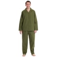 thumbnail image 1 of #FollowMe Mens Plaid Flannel Pajama Set  Stylish & Cozy Winter Sleepwear (Olive Solid, X-Large), 1 of 4