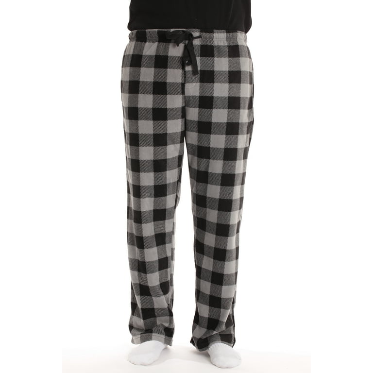 followMe Men's Microfleece Buffalo Plaid Pajama Pants with Pockets