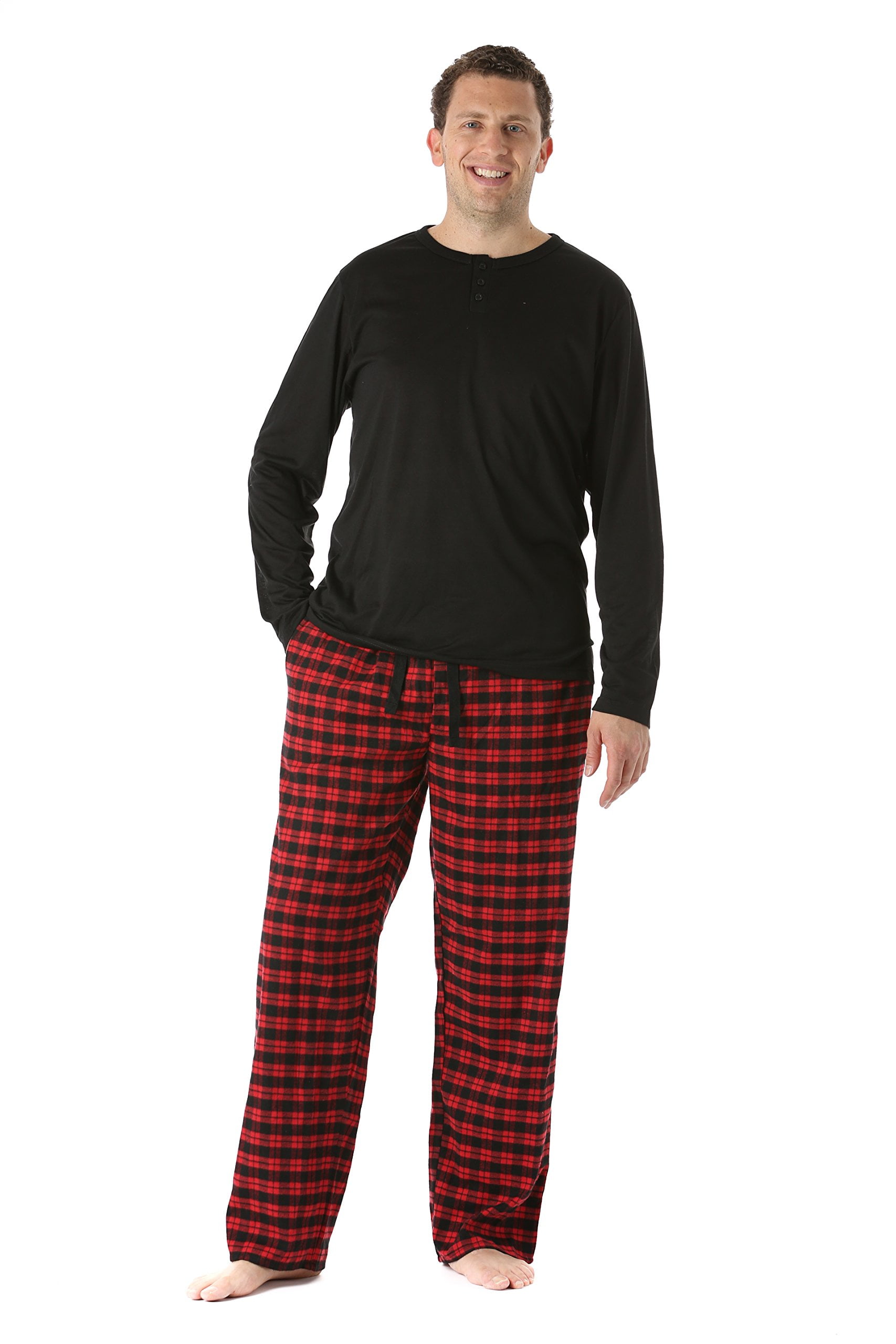 Mens red and black pajamas sale