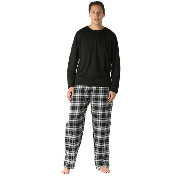 #FollowMe Pajama Pants Set for Men Sleepwear PJs (Black & White, 3X-Large)