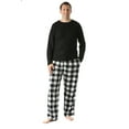 thumbnail image 1 of #FollowMe Polar Fleece Pajama Pants Set for Men / Sleepwear / PJs (Black Top / White Buffalo Plaid Pant, Small), 1 of 3