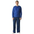 thumbnail image 1 of #FollowMe Polar Fleece Pajama Pants Set for Men / Sleepwear / PJs (Blue Top / Blue Buffalo Plaid Pant, XX-Large), 1 of 3