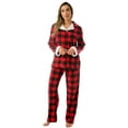 thumbnail image 1 of #FollowMe Printed Flannel Button-Front PJ Pant Set  Classic, Cozy Sleepwear (Buffalo Plaid, Large), 1 of 3