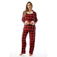 thumbnail image 1 of #FollowMe Printed Flannel Button-Front PJ Pant Set  Classic, Cozy Sleepwear (Buffalo Plaid, Small), 1 of 2