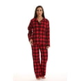 thumbnail image 1 of #FollowMe Printed Flannel Button-Front PJ Pant Set  Classic, Cozy Sleepwear (Red - Buffalo Plaid, X-Large), 1 of 3