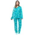 thumbnail image 1 of #FollowMe Printed Microfleece Button-Front PJ Pant Set with Socks  Soft & Stylish Sleepwear (Blue - Starry, 3X), 1 of 4