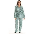 thumbnail image 1 of #FollowMe Printed Microfleece Button Front PJ Pant Set with Socks (Mint - Panda Jam, Small), 1 of 5