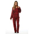 thumbnail image 1 of #FollowMe Printed Microfleece Button-Front PJ Pant Set with Socks  Soft & Stylish Sleepwear (Red Black - Buffalo Plaid, Small), 1 of 3
