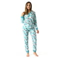 thumbnail image 1 of #FollowMe Women's Printed Henley Thermal Underwear Set with Jogger Pant (Aqua - Snowflake, Large), 1 of 2