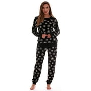 #FollowMe Womens Ultra-Soft Velour Jogger Pajama Set Relaxing & Stylish Sleepwear (Red Black - Buffalo Plaid, Large)