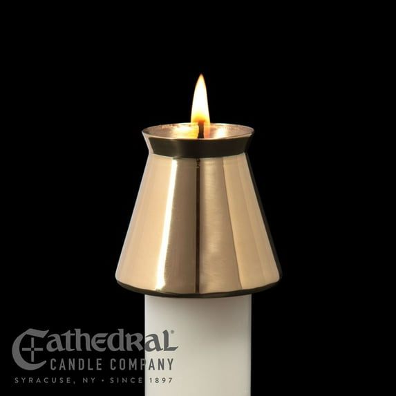Cathedral Candle 406696 Style 1.125 in. Candle Follower - Brass