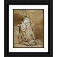thumbnail image 1 of Follower of Abraham Bloemaert 12x14 Black Ornate Wood Framed Double Matted Museum Art Print Titled: Bishop Kneeling in Prayer, 1 of 5