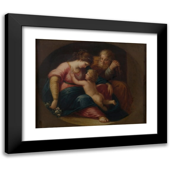Follower of Angelica Kauffmann 14x12 Black Modern Framed Museum Art Print Titled - Holy Family