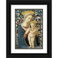 thumbnail image 1 of Follower of Fra Filippo Lippi and Pesellino 18x24 Black Ornate Framed Double Matted Museum Art Print Titled: Madonna and Child (C. 1470), 1 of 5