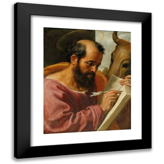 Follower of Jacob Jordaens 15x18 Black Modern Framed Museum Art Print Titled - Saint Luke the Evangelist