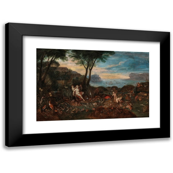 Follower of Jan Brueghel the Elder 14x11 Black Modern Framed Museum Art Print Titled - An Allegory of Water