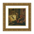 thumbnail image 1 of Follower of Marinus van Reymerswaele 20x20 Gold Ornate Framed and Double Matted Museum Art Print Titled - Saint Jerome in His Study, 1 of 4