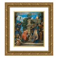 thumbnail image 1 of Follower of Paolo Caliari 20x23 Gold Ornate Framed and Double Matted Museum Art Print Titled - Elegant Figures with Halberdiers Near a Loggia, 1 of 4