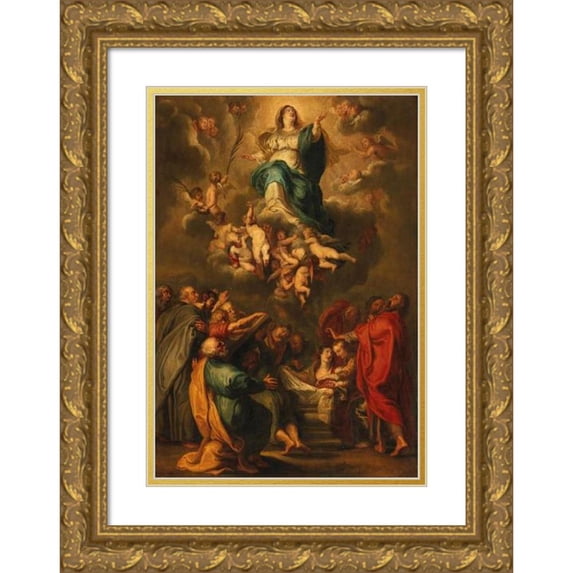 Follower of Peter Paul Rubens 18x24 Gold Ornate Framed and Double Matted Museum Art Print Titled - The Assumption of the Virgin