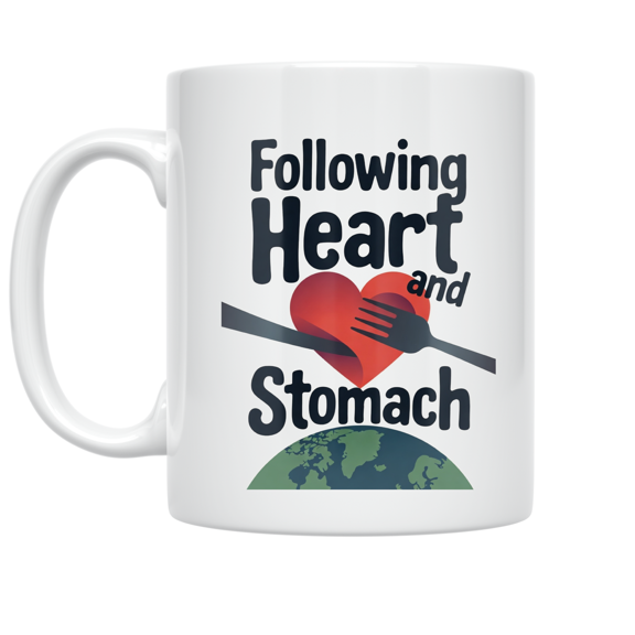 Following Heart and Stomach - Foodie Traveler - 11 oz Ceramic Coffee Mug