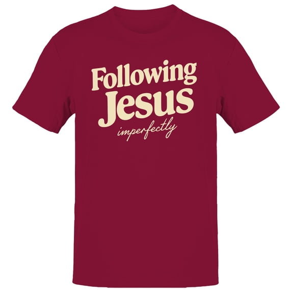 Following Jesus Imperfectly Men's Cardinal Red T-shirt