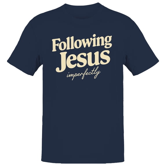 Following Jesus Imperfectly Men's Navy T-shirt