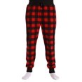 thumbnail image 1 of #followMe Men's Microfleece Buffalo Plaid Pajama Pants with Pockets: Comfortable Joggers (Red and Black Buffalo Plaid Jogger, Large), 1 of 7
