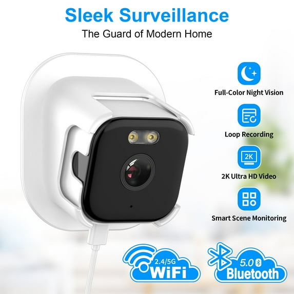 Foluu 2K Wireless WiFi Indoor Outdoor Camera, Monitor with Night Vision, 2-Way Audio, AI Motion Detection, Continuous Recording, Nanny & Pet Cam