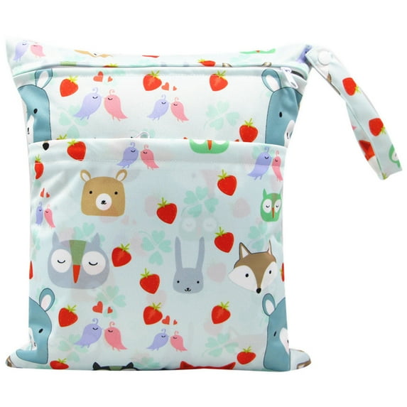 Follure Baby Care Waterproof Reusable Cloth Diaper Bags Travel Wet Dry Nappy Bags Zipper