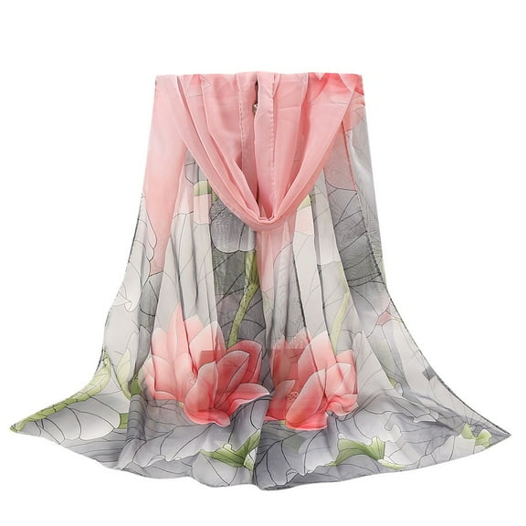 Scarf for Women 160*50cm Flower Print Long Soft Wrap Scarves Simulation Silk Shawl Scarves Bandanas Beach