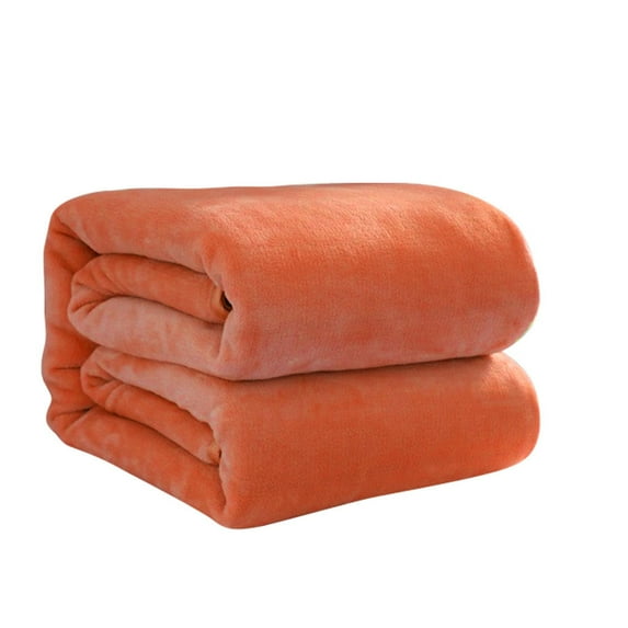 Follure Solid Warm Micro Plush Blanket Throw Rug Sofa Bedding Coral Blankets Throws Orange