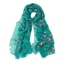 Summer Scarfs for Women Embroidery Chiffon Scarf Hijab Wrap Shawls Headband Hijabs Scarf WH