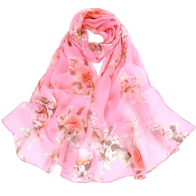 Scarf Scarfs Blossom Wrap for Women Soft Long Ladies Summer Shawl Peach Scarves Printing Follure Fashion