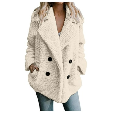 oiangi North Face Outerwear Womens Warm Faux Coat Jacket Winter Zipper ...