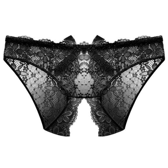 Follure Women Underwear Brief Underpants Open Crotch Panties Low Waist Lace Underwear