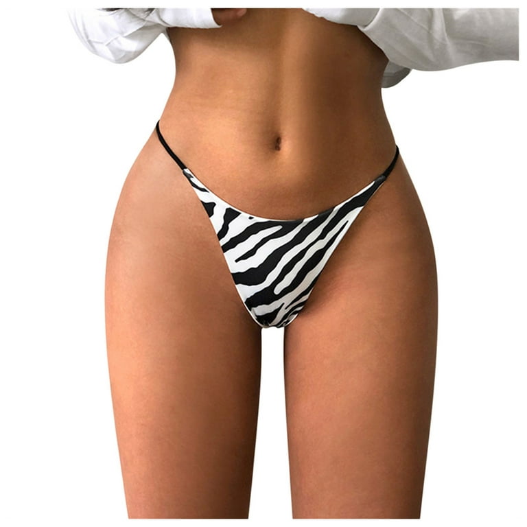 Follure Women's Bikini Panties Underwear Low-Rise Printed G-String Briefs  Soft T-Back Underpants 