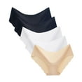 thumbnail image 1 of Women's Cotton Underwear Hipster Panties Low Rise Ice Silk Bikini Briefs 5Pack, 1 of 9