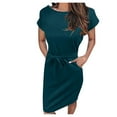 thumbnail image 1 of Follure Women's Summer Striped Short Sleeve T-Shirt Dress Casual Tie Waist With Pockets Dress Women Casual, 1 of 6