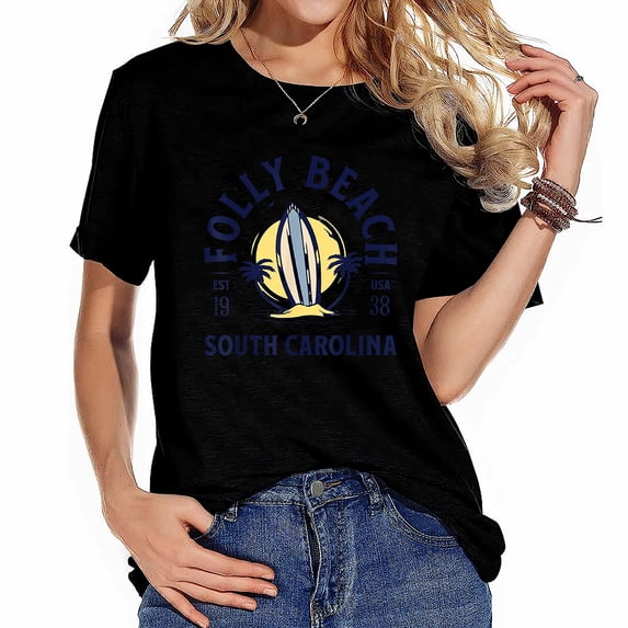 Folly South Carolina Beach Surf Summer Vacation Vintage T-Shirt