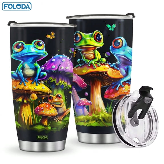 Foloda Colorful Psychedelic Frog Insulated Stainless Steel Tumbler 20 oz Travel Cup